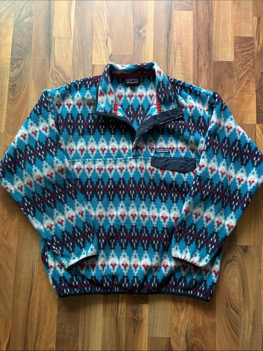 Patagonia Men’s Synchilla Snap-T Fleece Pullover Aztec Southwestern Print Size L